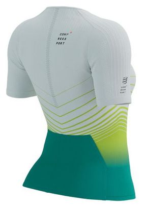 Maillot Manches Courtes Compressport Tri Postural Aero SS W Blanc/vert
