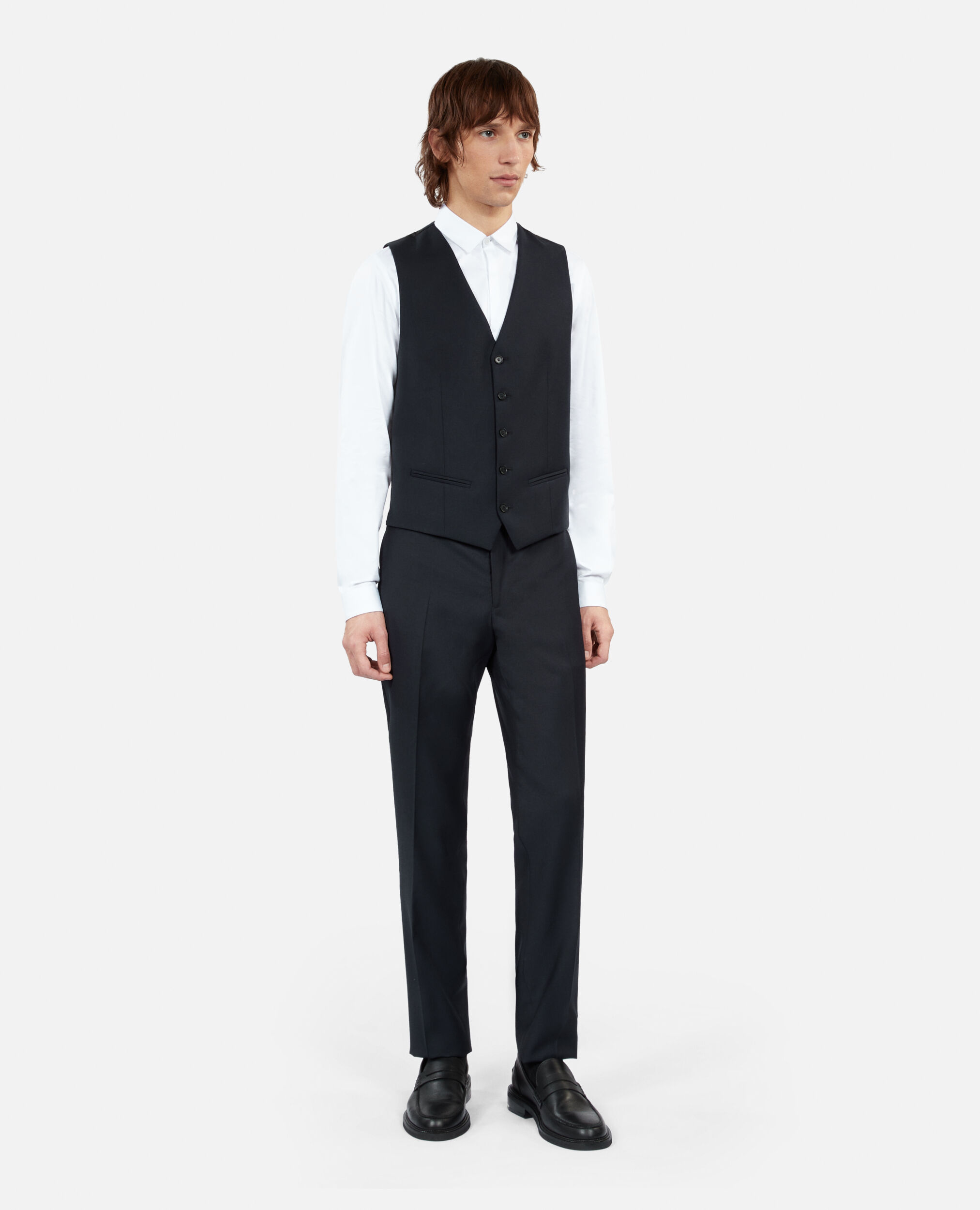 Gilet de costume en laine marine