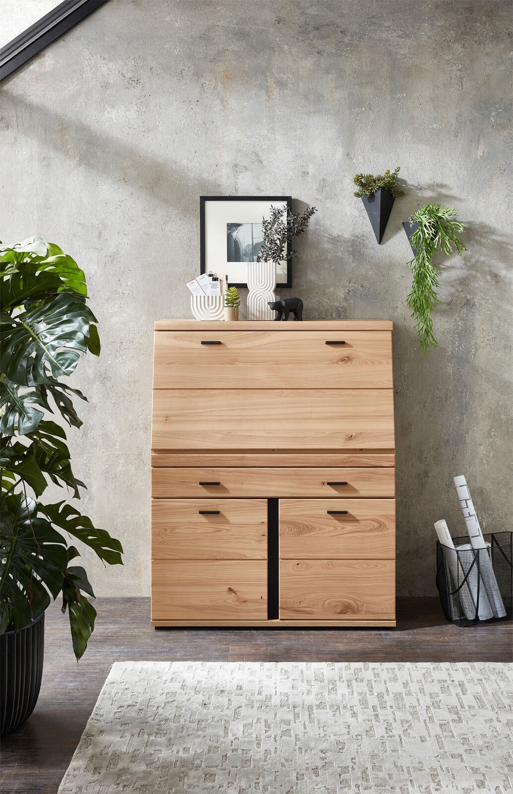 Sekretär Sonos II Front Altesche massiv gebürstet 98 x 124 x 38 cm