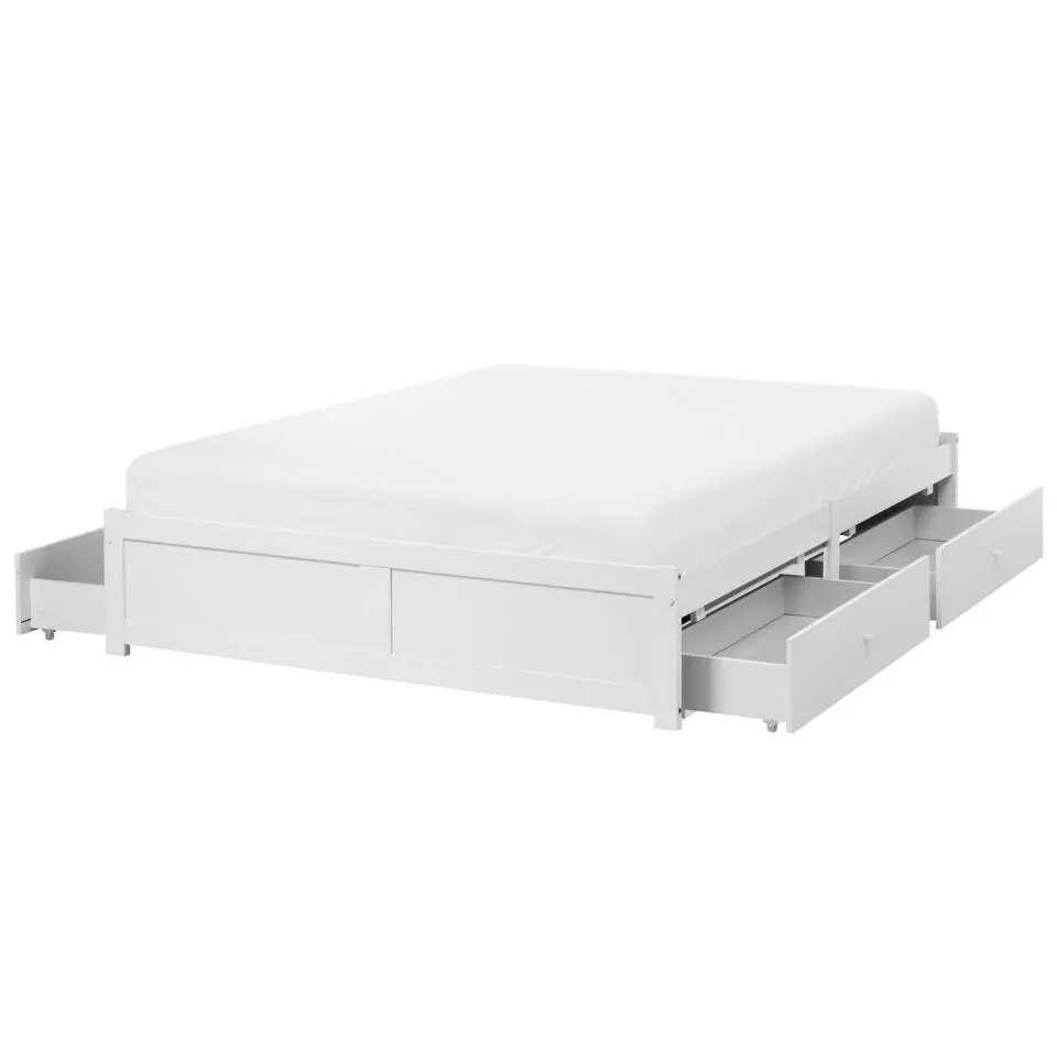 BRUX - Bed met opbergruimte - Wit - 160 x 200 cm - Hout
