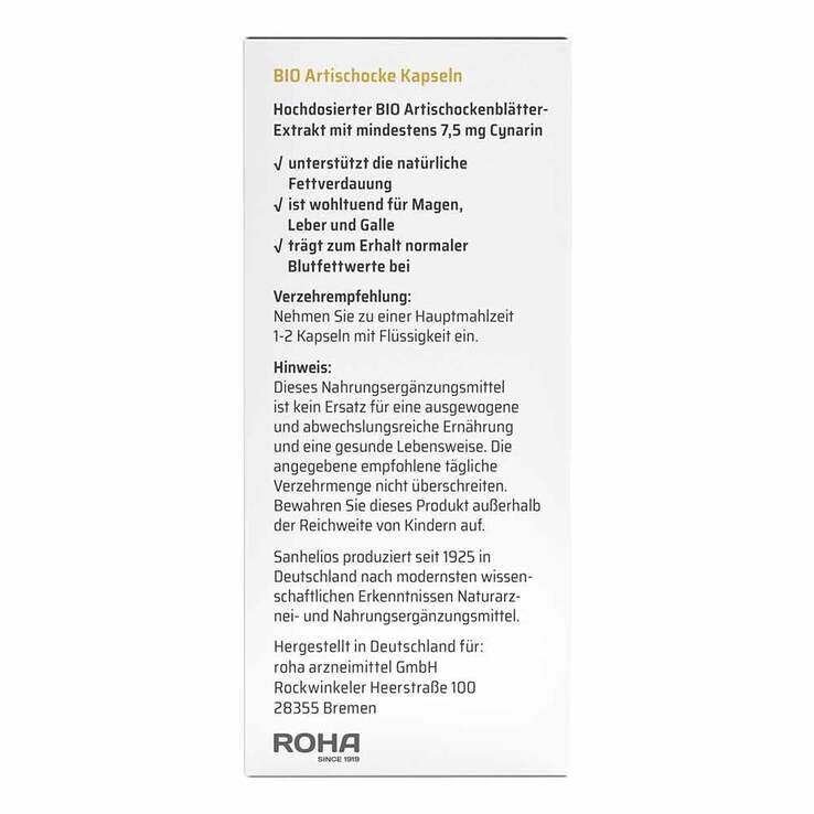 Sanhelios Bio Artischocke Kapseln, 100 St