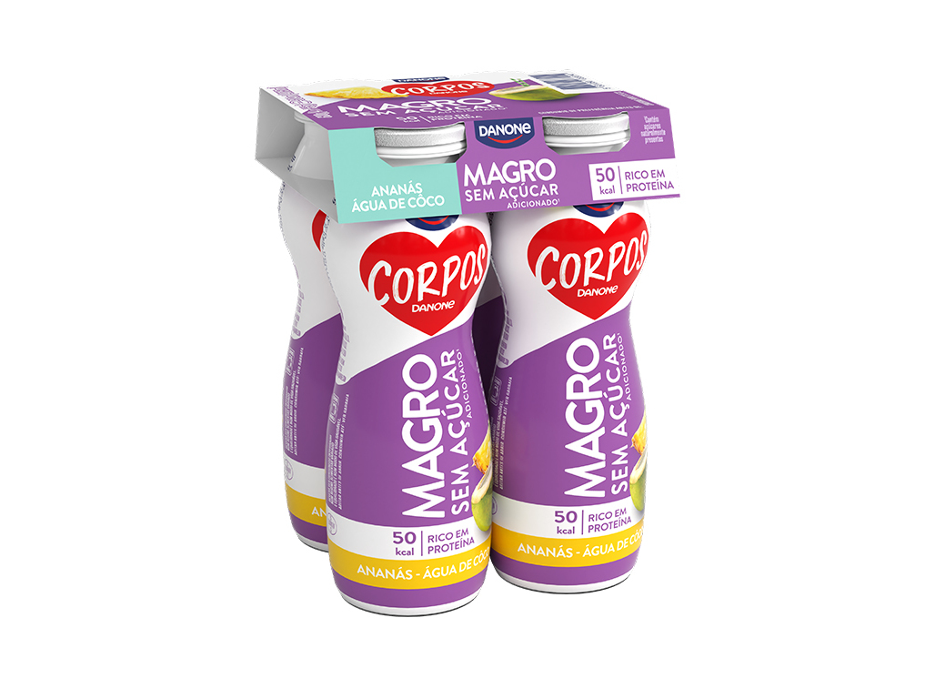 IOGURTE CORPOS DANONE MAGRO LÍQUIDO ÁGUA CÔCO 4X155G