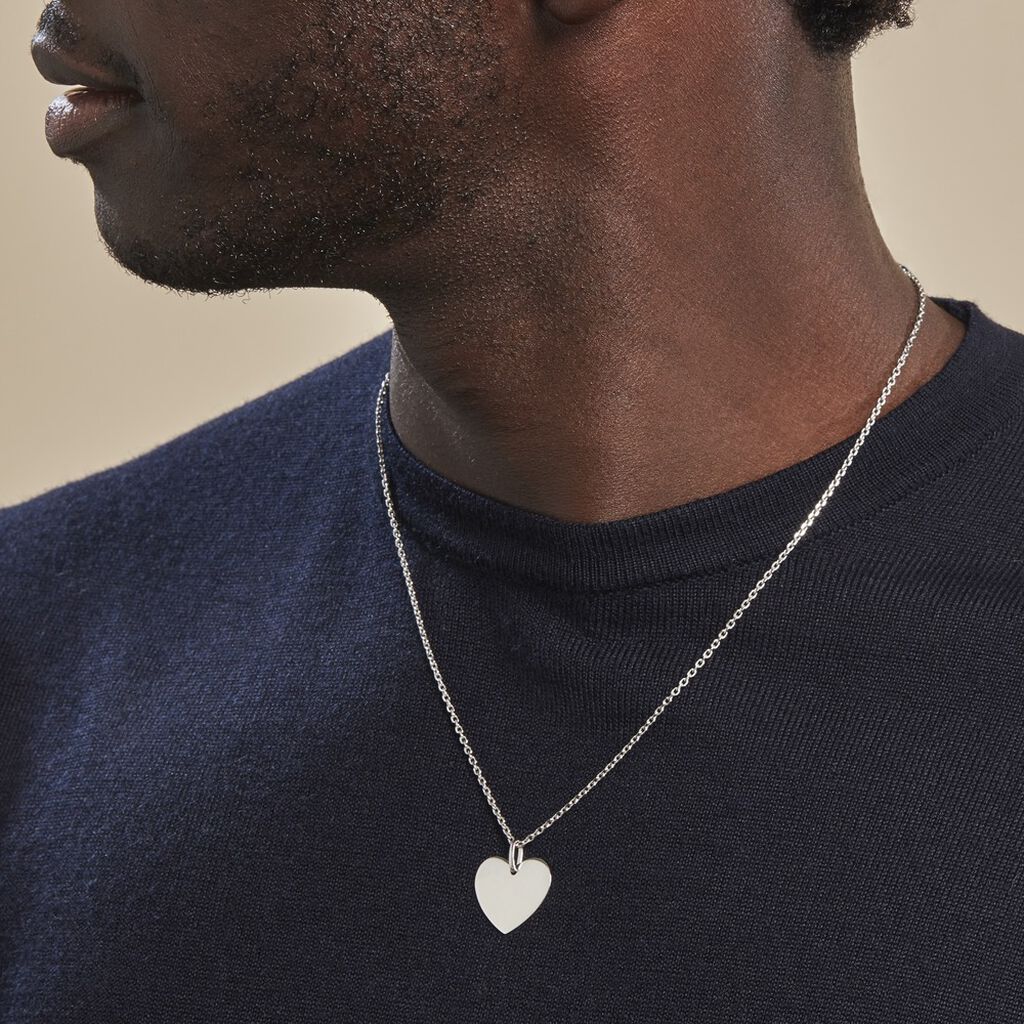 Pendentif Eba Argent Blanc
