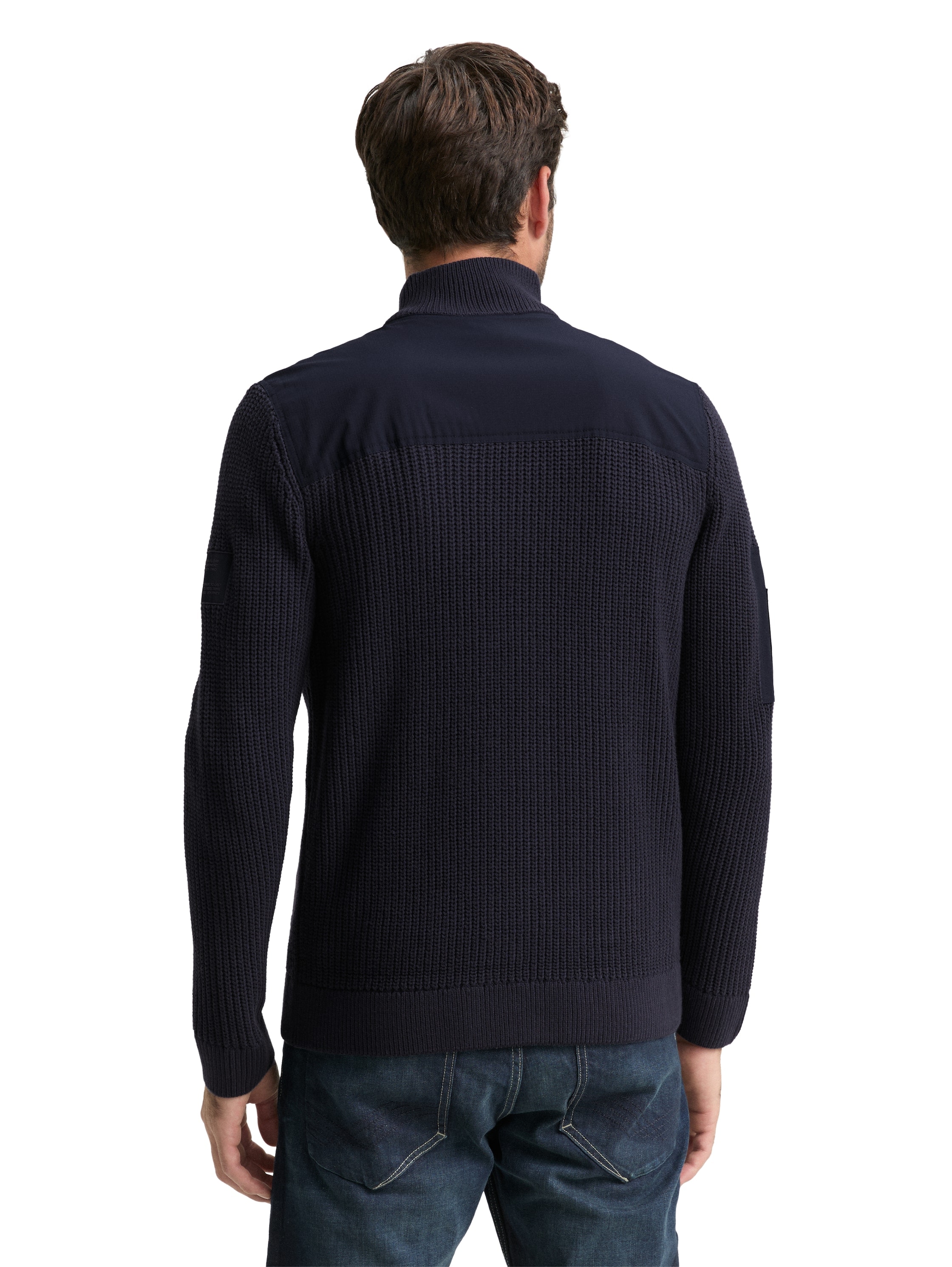 TOM TAILOR Strickjacke , mit Logo Stickerei
