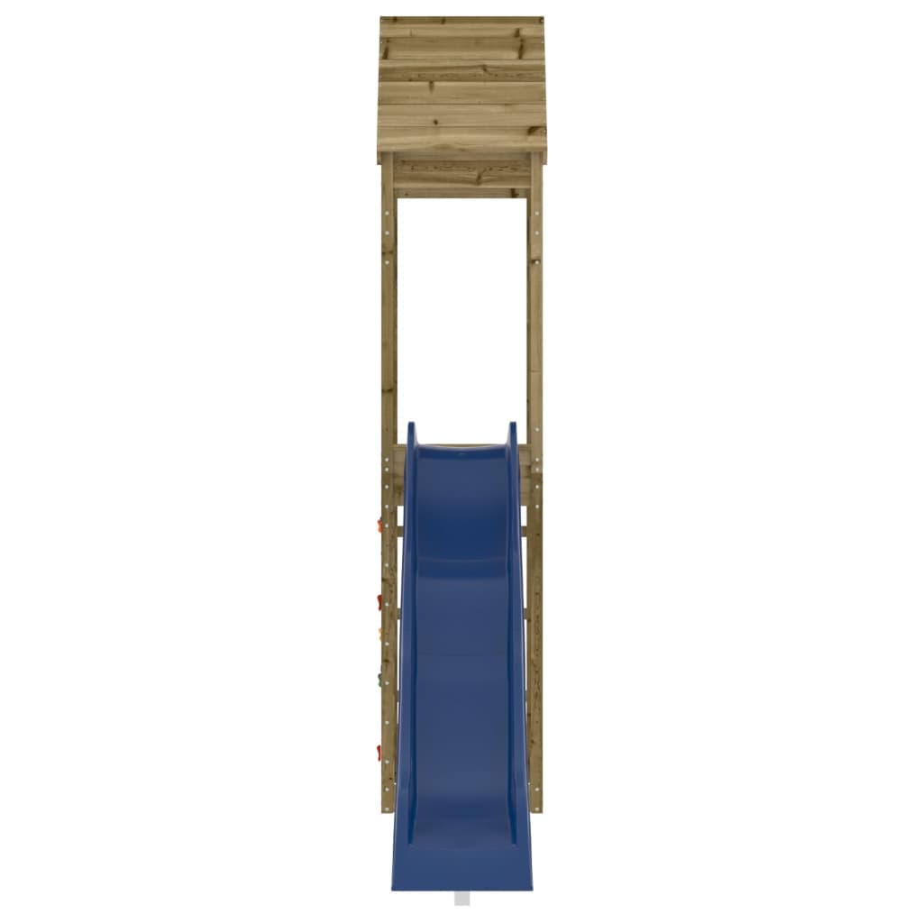 Aire de jeux d'extérieur balançoires toboggan portiques robuste jeux jardin 55 x 281 x 264 cm bois de pin imprégné