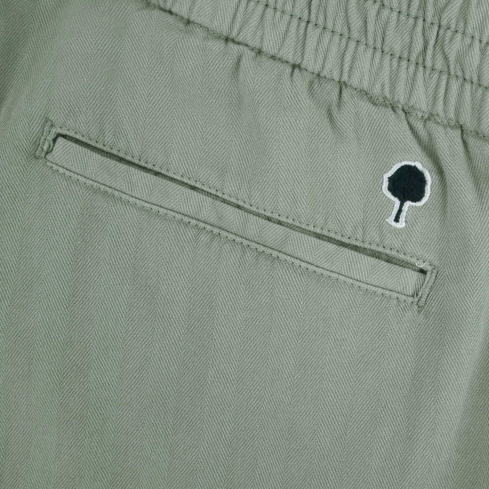 Pantalon stretch vert clair coupe fuselée coton - modèle dreuille