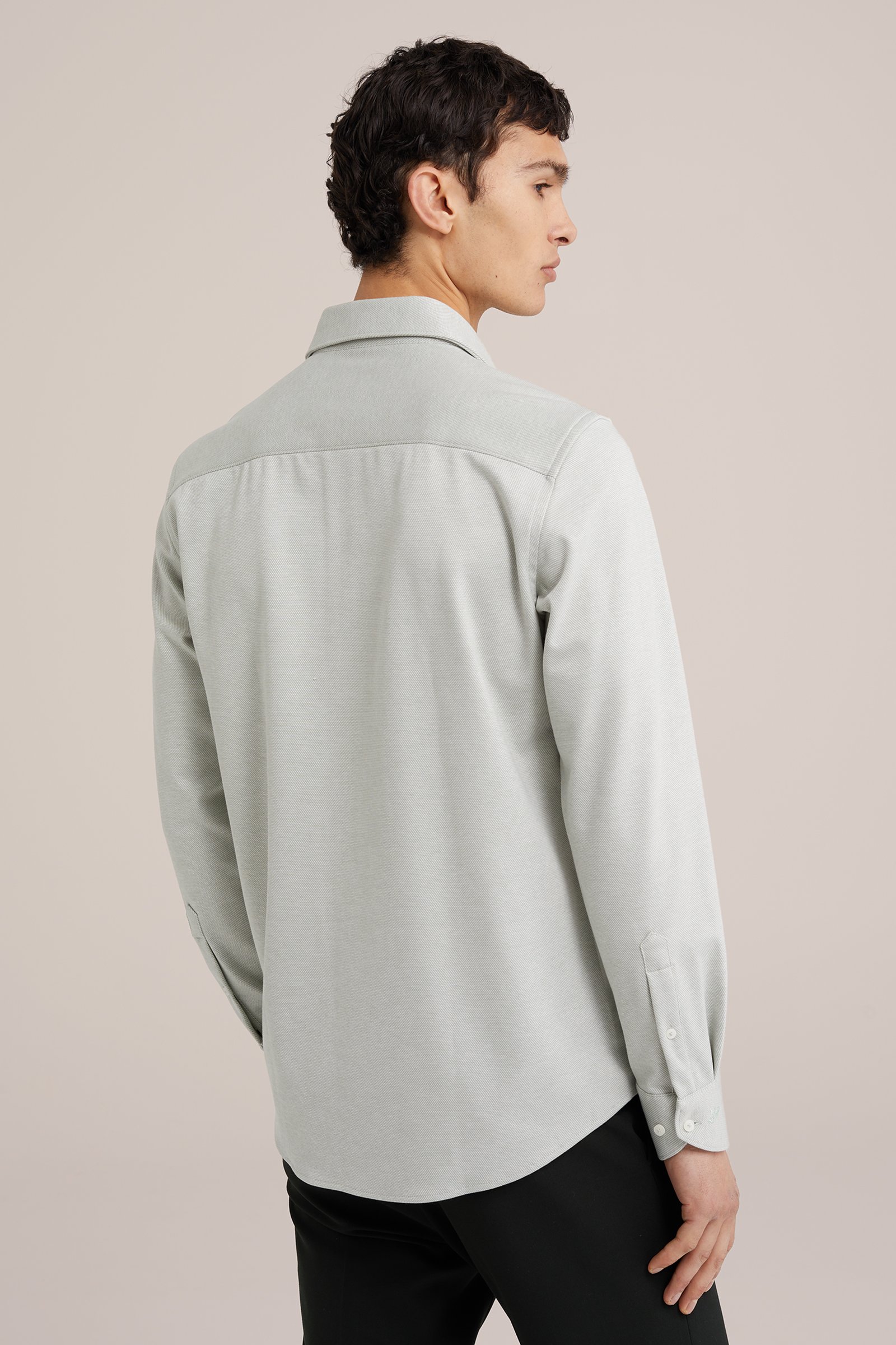 premium gebreid overhemd met stretch WE Fashion Lichtgroen