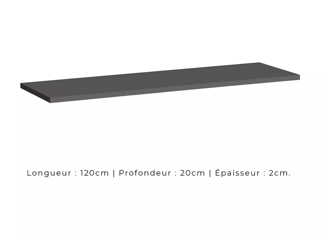Étagère murale 180cm collection SWITCH. Coloris gris.
