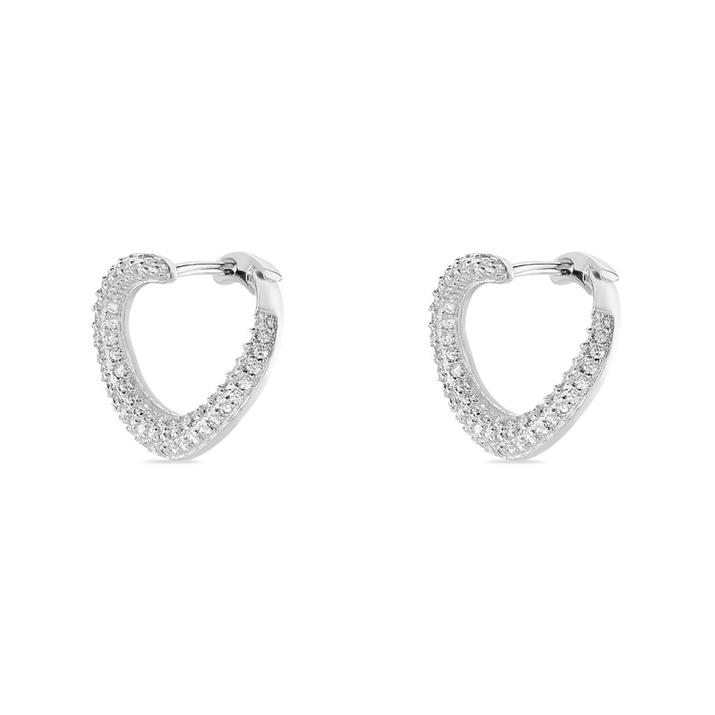 Créoles Uwe Argent Blanc Oxyde De Zirconium