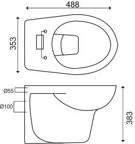 Toiletset met Geberit UP100 en Mueller wc met sproeifunctie bidet toilet douchewc met softclose zitting