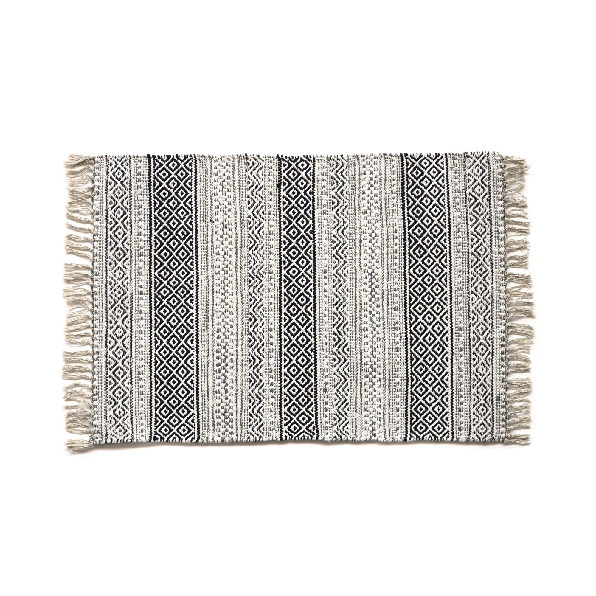 Mini-Rug 'Shari', schwarz-weiß, T 60 cm, B 90 cm von fischer's lagerhaus