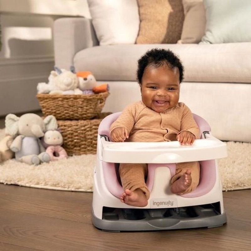 Ingenuity - Baby Base 2-in-1 - Stoelverhoger - Pioen