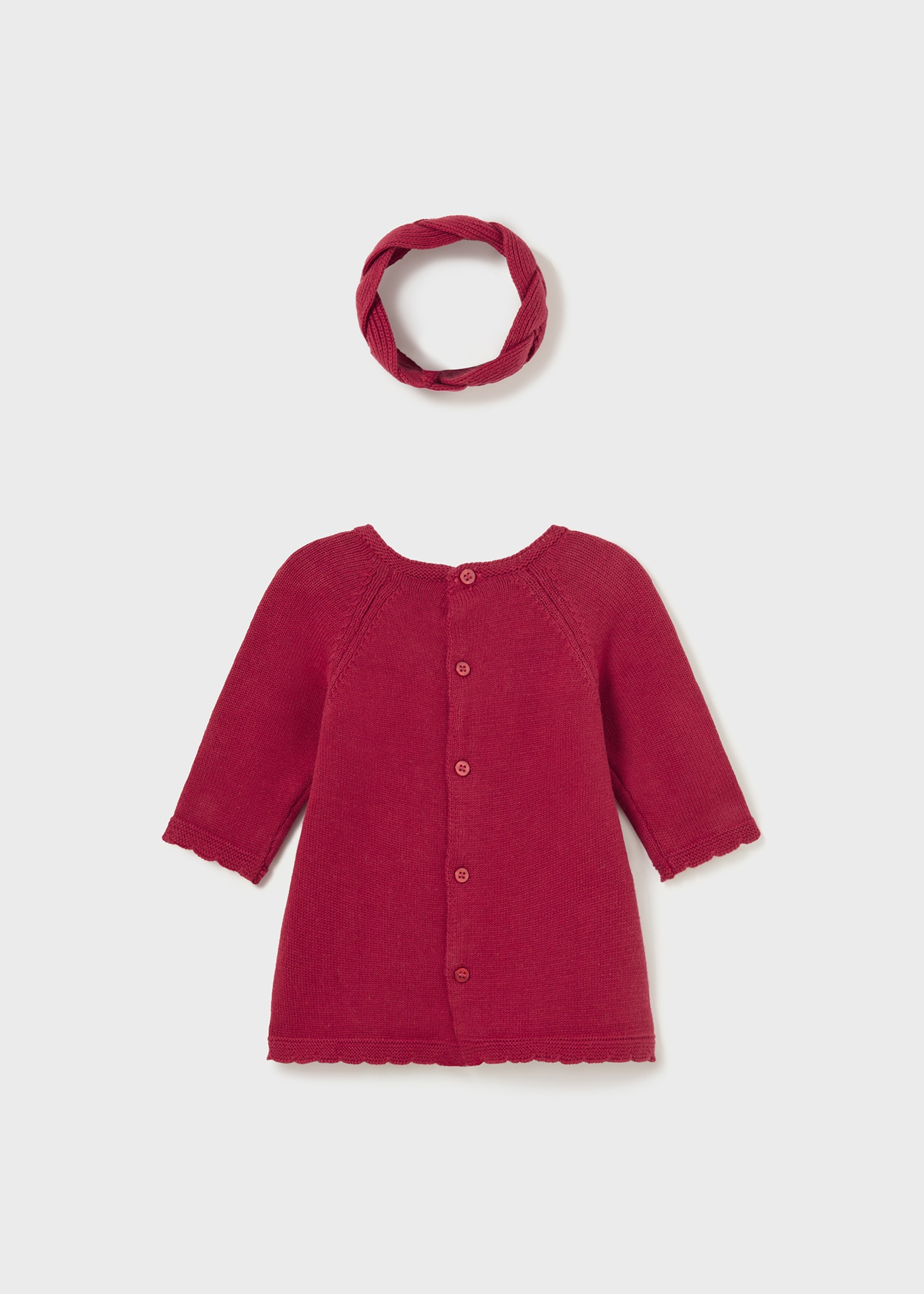 Vestido de malha para recém-nascido da Better Cotton com faixa de cabelo