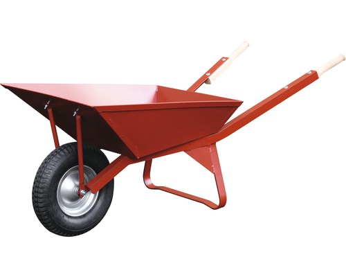 CAPITO Professionele Bouwkruiwagen WEK 85 Liter Gelaste Bak, Rubberen Wielen met Stalen Velgen incl. Ergonomische Beukenhouten Handgrepen