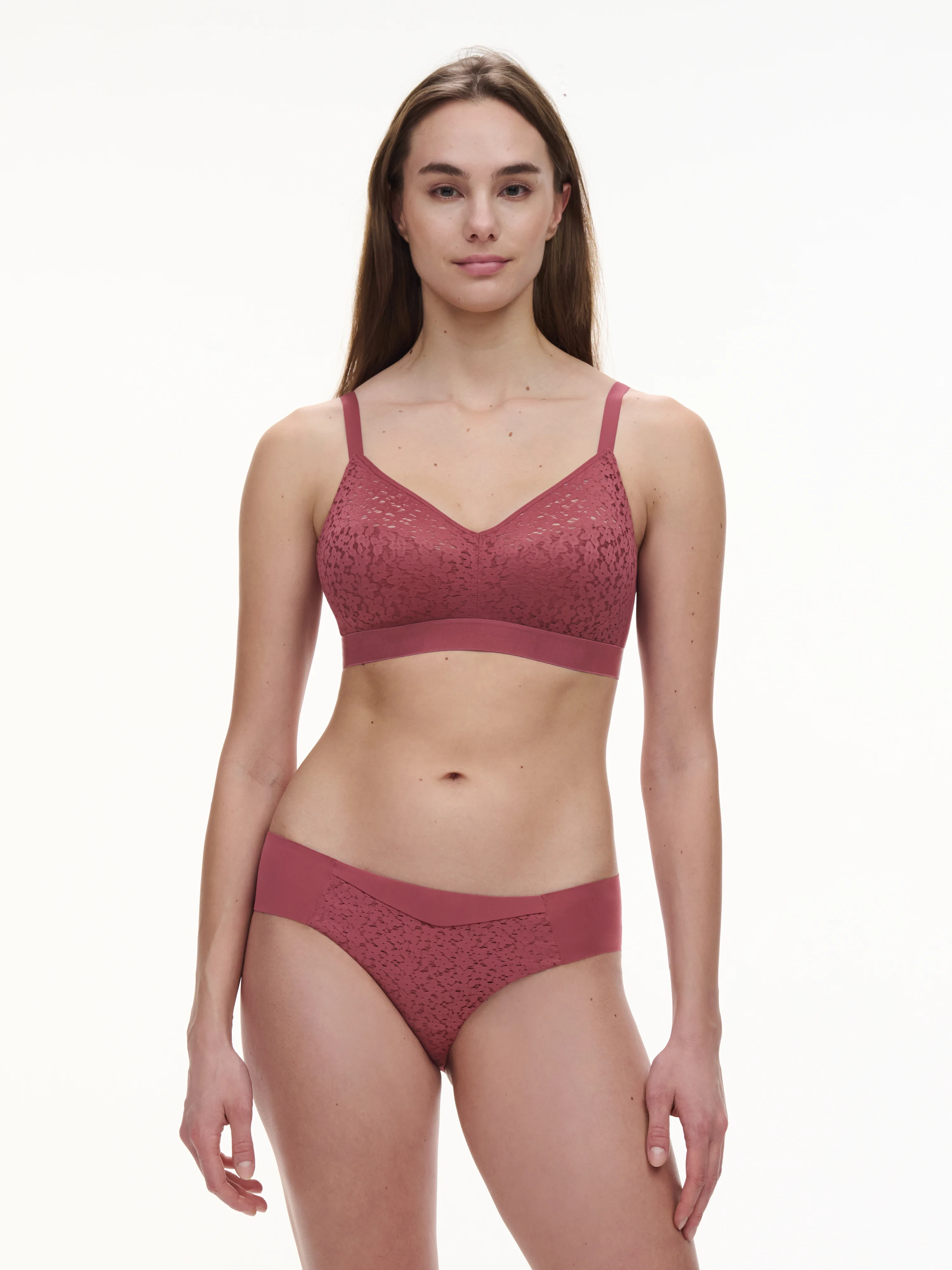 NORAH - Soutien-gorge sans armature maintien coques en dentelle | Rose