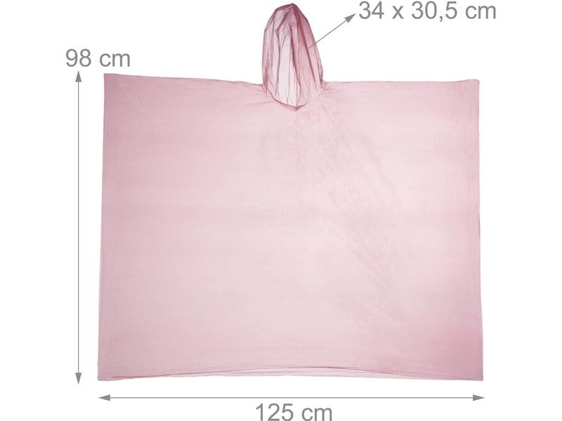 relaxdays Regenponcho 20 Stück, Rot Regenschutz