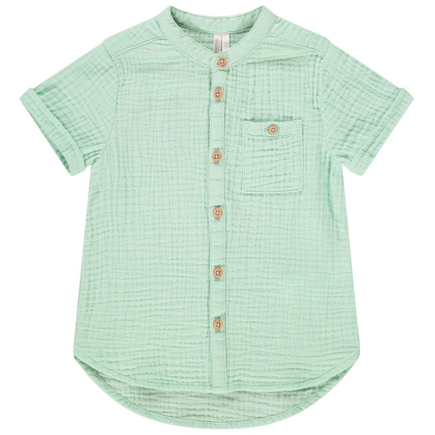 Chemise double gaze de coton pour bébé garçon - Vert