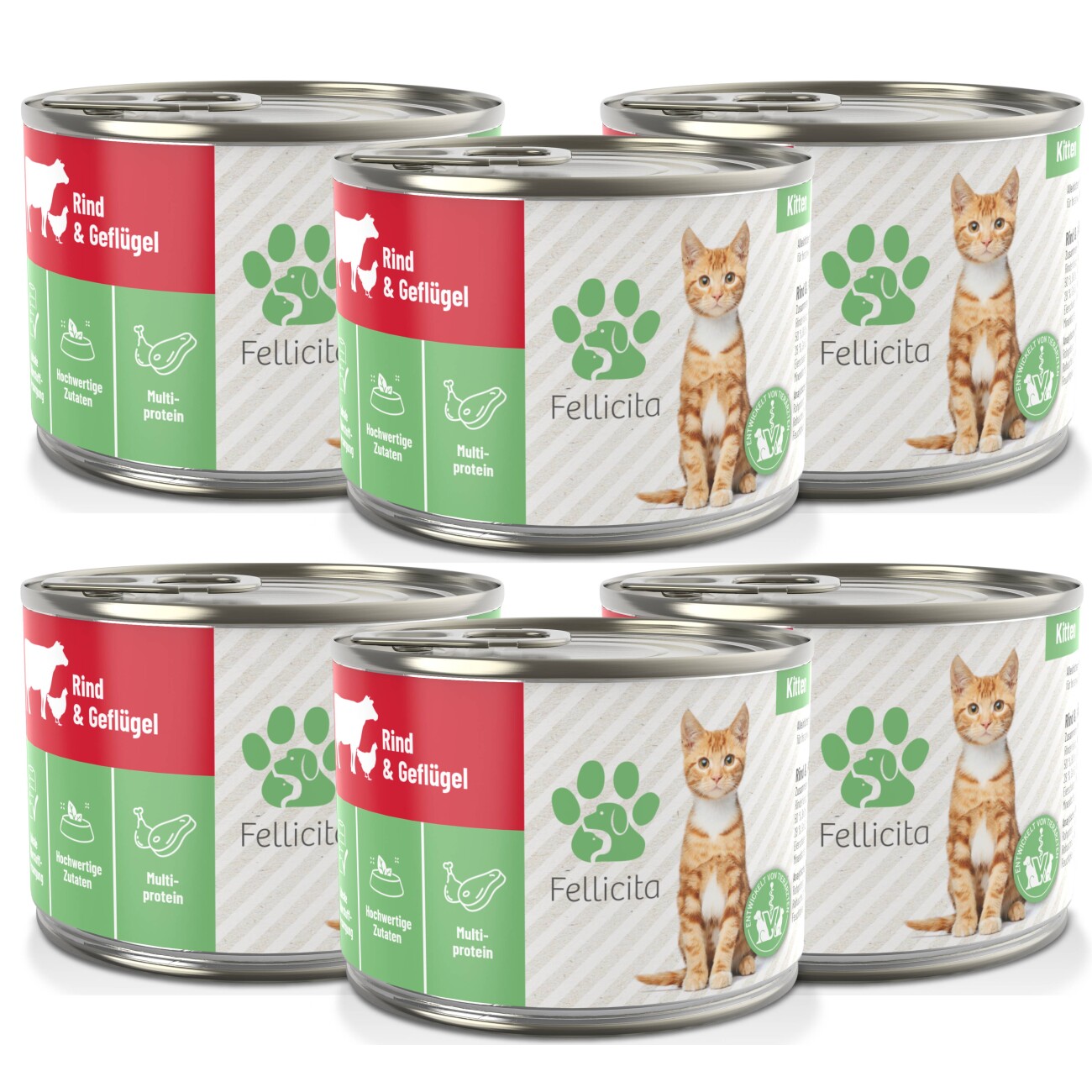 Fellicita Rind & Geflügel für Kitten 6x 200g