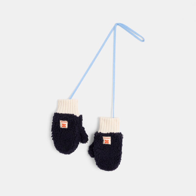 Moufles bébé garçon sherpa doublé polaire marron caramel Catimini Marron