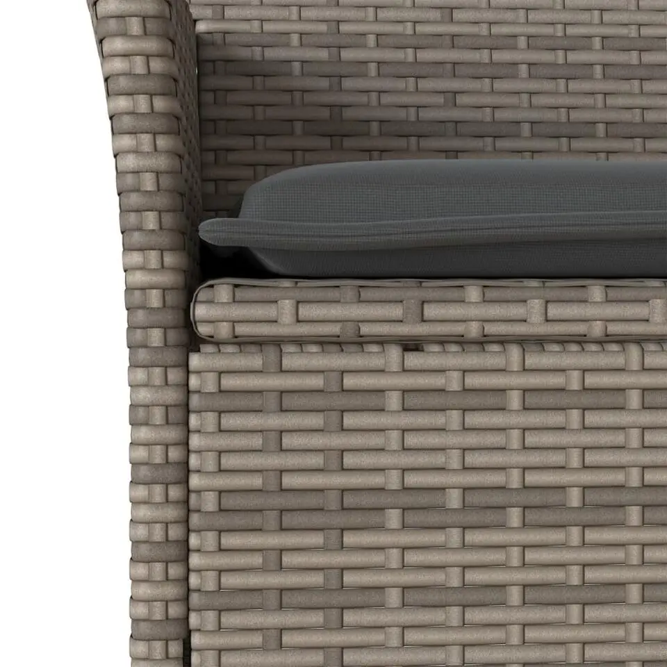 vidaXL - Tuinstoelen - Kussens - Grijs - Poly rattan - 2 stuks