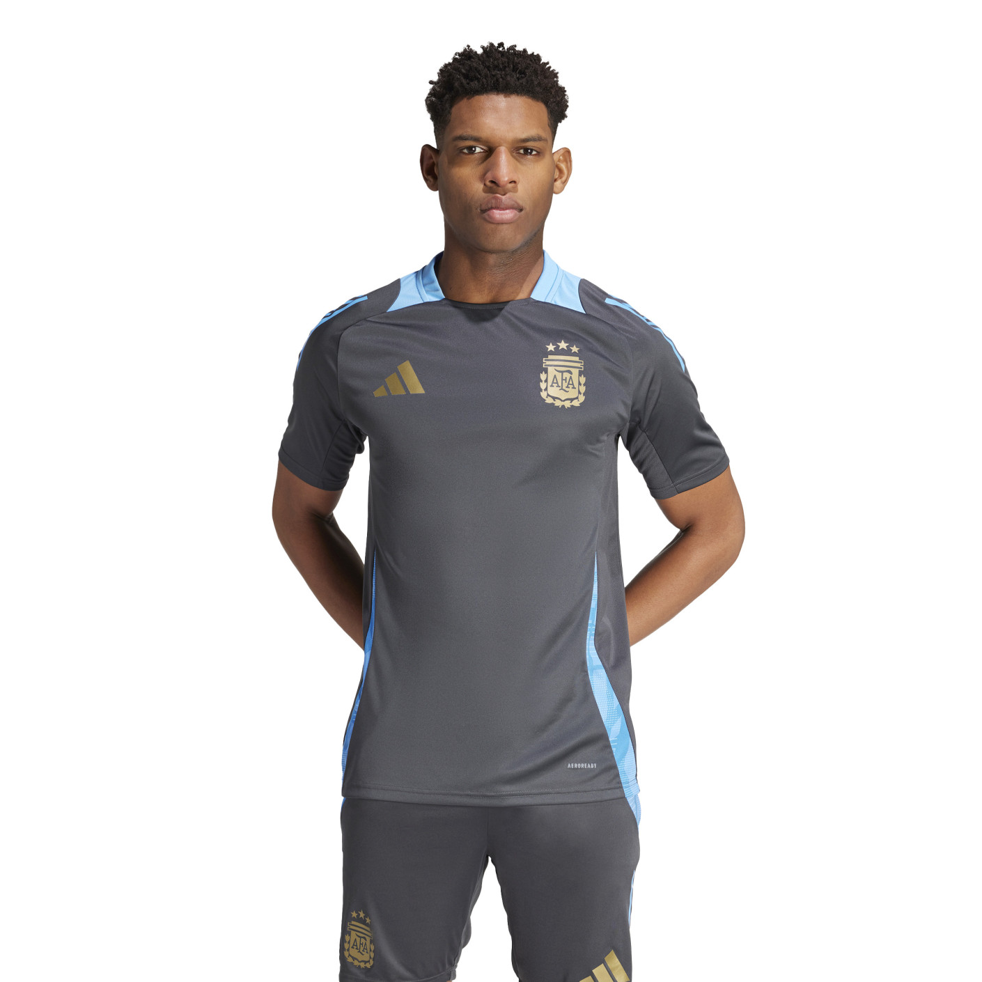 adidas Argentinië Trainingsset 2024-2026 Donkergrijs Lichtblauw Goud