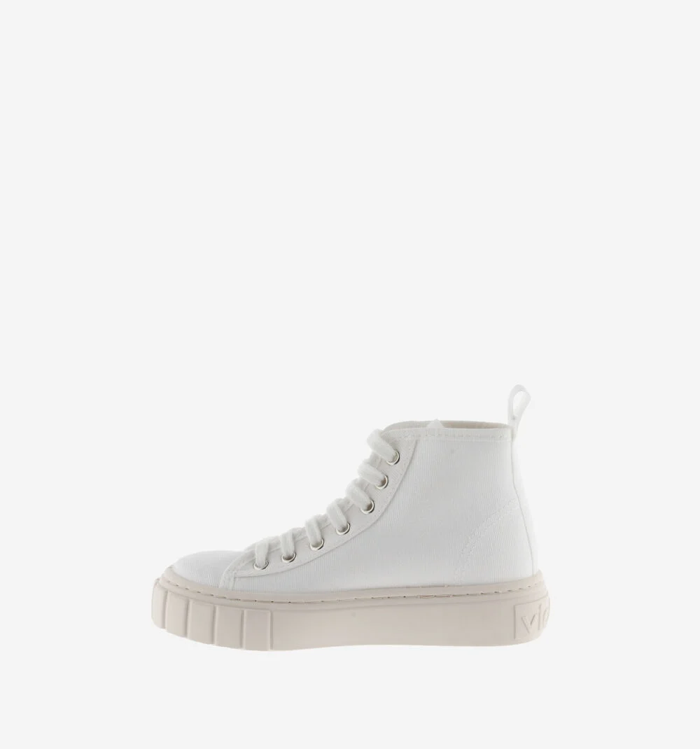 ABRIL BOTTINE TOILE Baskets montantes en toile avec patch pour femme BLANCO