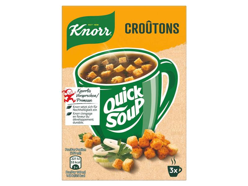 Knorr Quick Soup Croûtons 3 Portionen Bouillon mit Croûtons