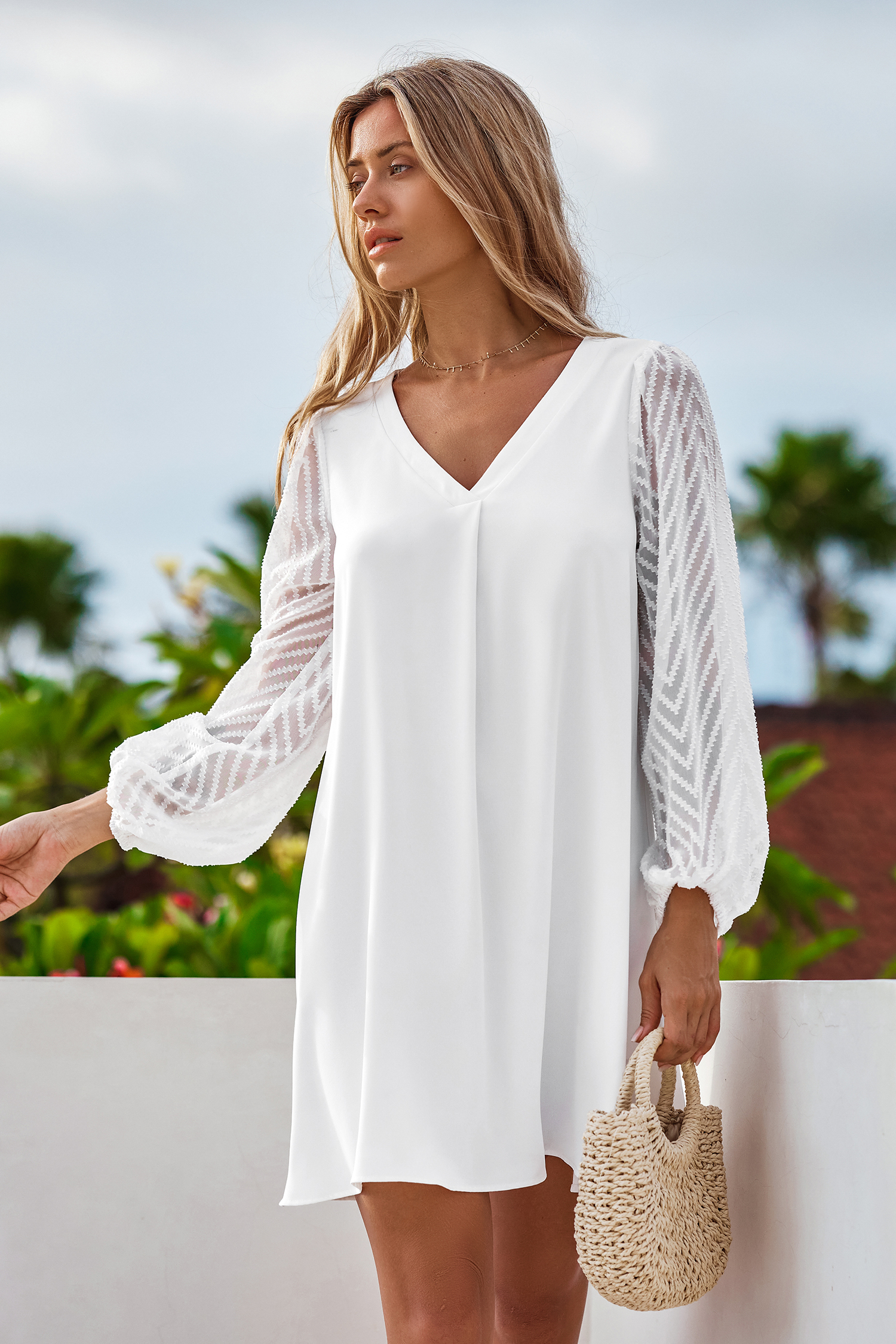 Robe mini à chevron