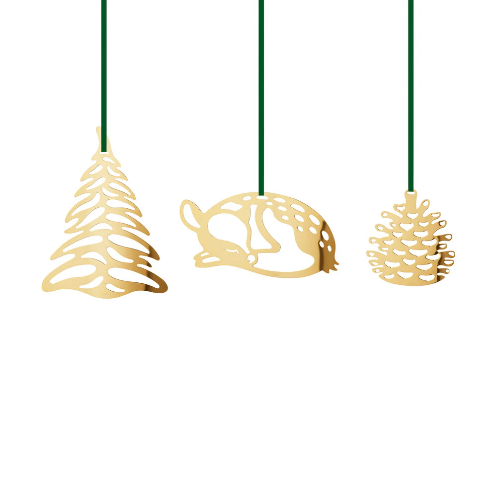 Georg Jensen  CC 2023 juleophæng, forgyldt - 3 stk.