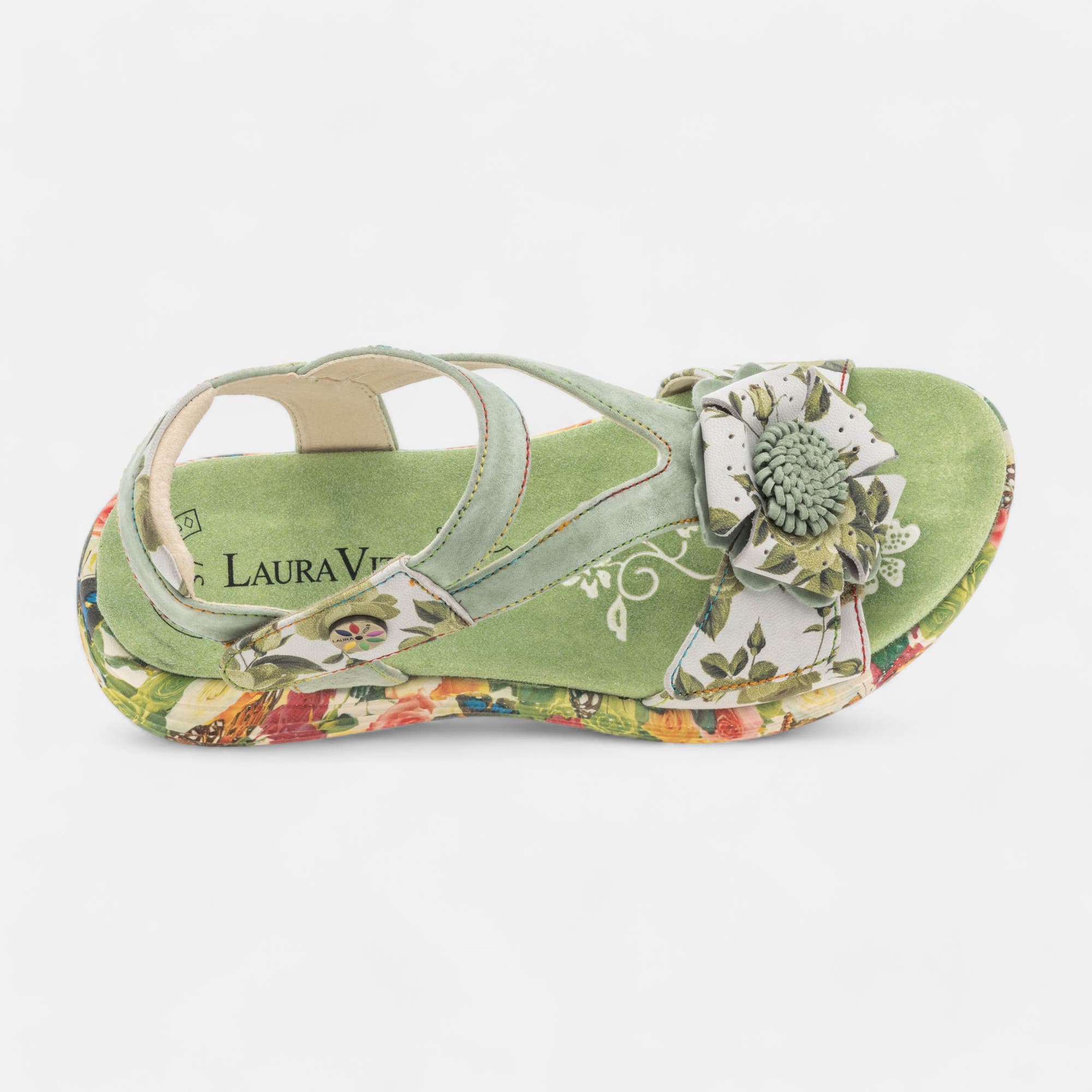 Sandales Femme en cuir vert