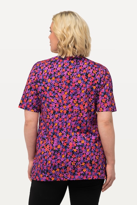 Shirt, gemustert, Rundhals, Halbarm