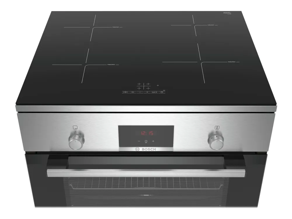 Bosch Serie | 4 HLN39A050U - Komfur - fritstående - bredde: 60 cm - dybde: 60 cm - højde: 90 cm - med selv-rengøring - rustfrit stål