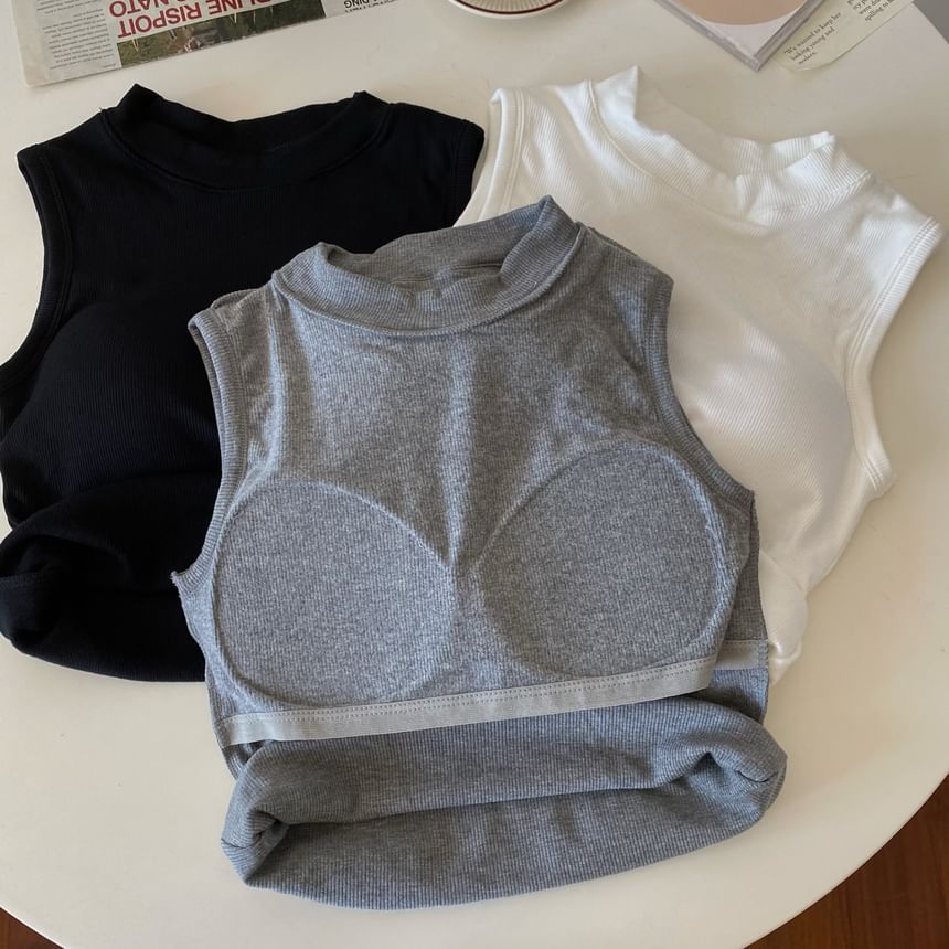 TriStyle - Tanktop met opstaande kraag en fleecevoering