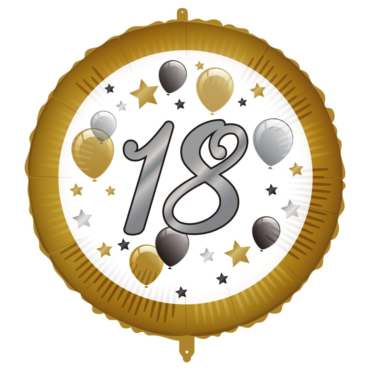 18 Jaar Helium Ballon Wit Goud Leeg 46cm