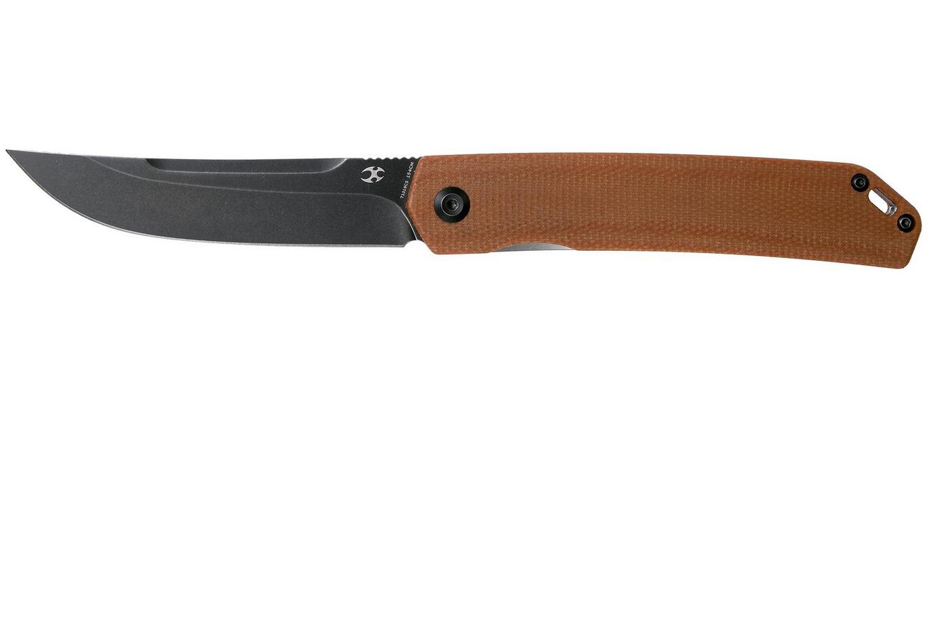 Kansept Hazakura T1019C5 Brown Micarta zakmes, Max Tkachuk design
