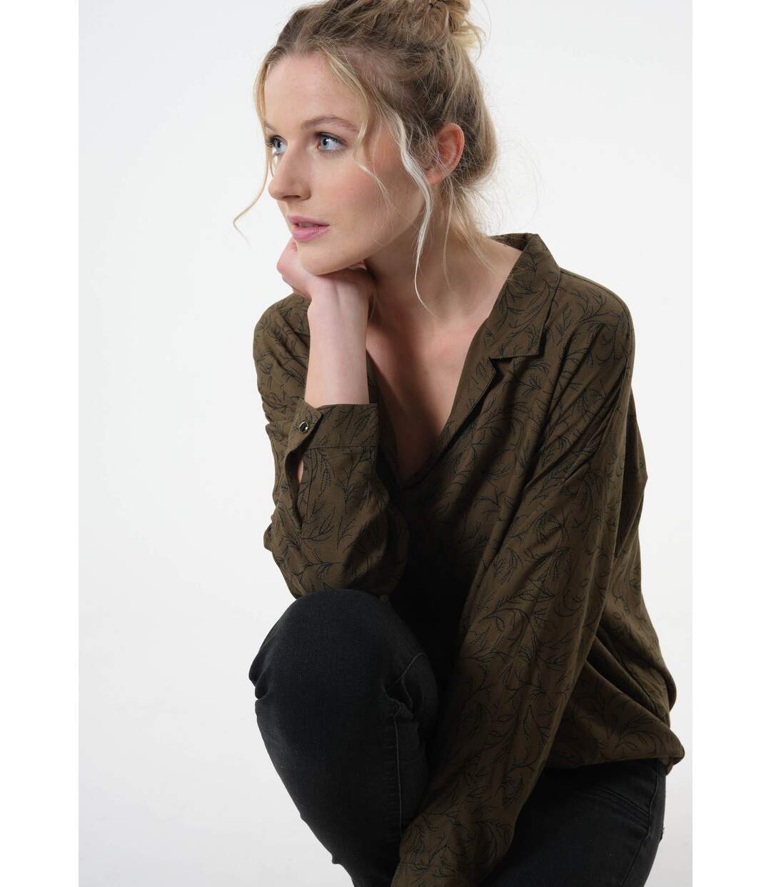 Chemise col pyjama à motifs MANON
