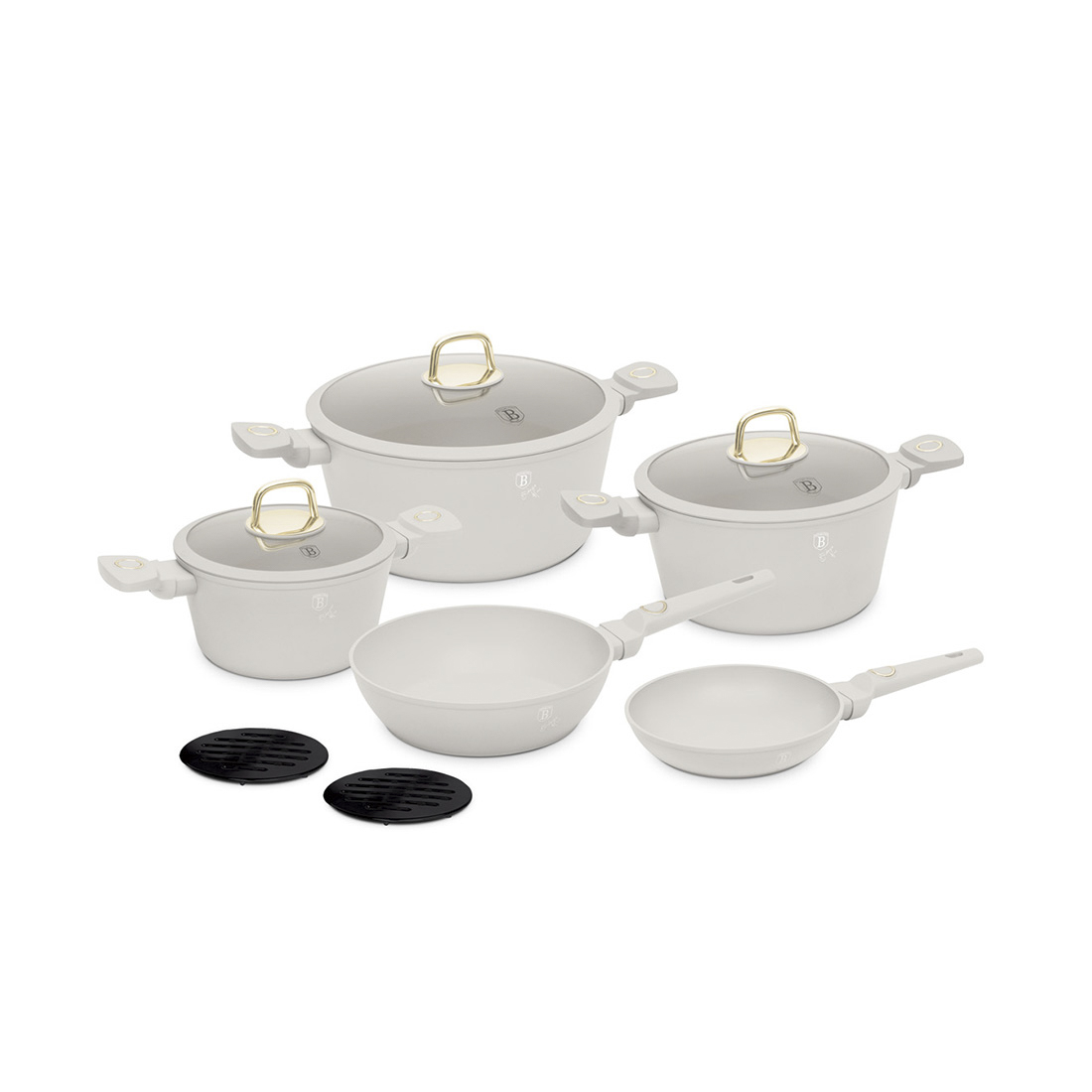 Berlinger Haus 10-teiliges Kochgeschirr-Set matt cream Sahara Collection
