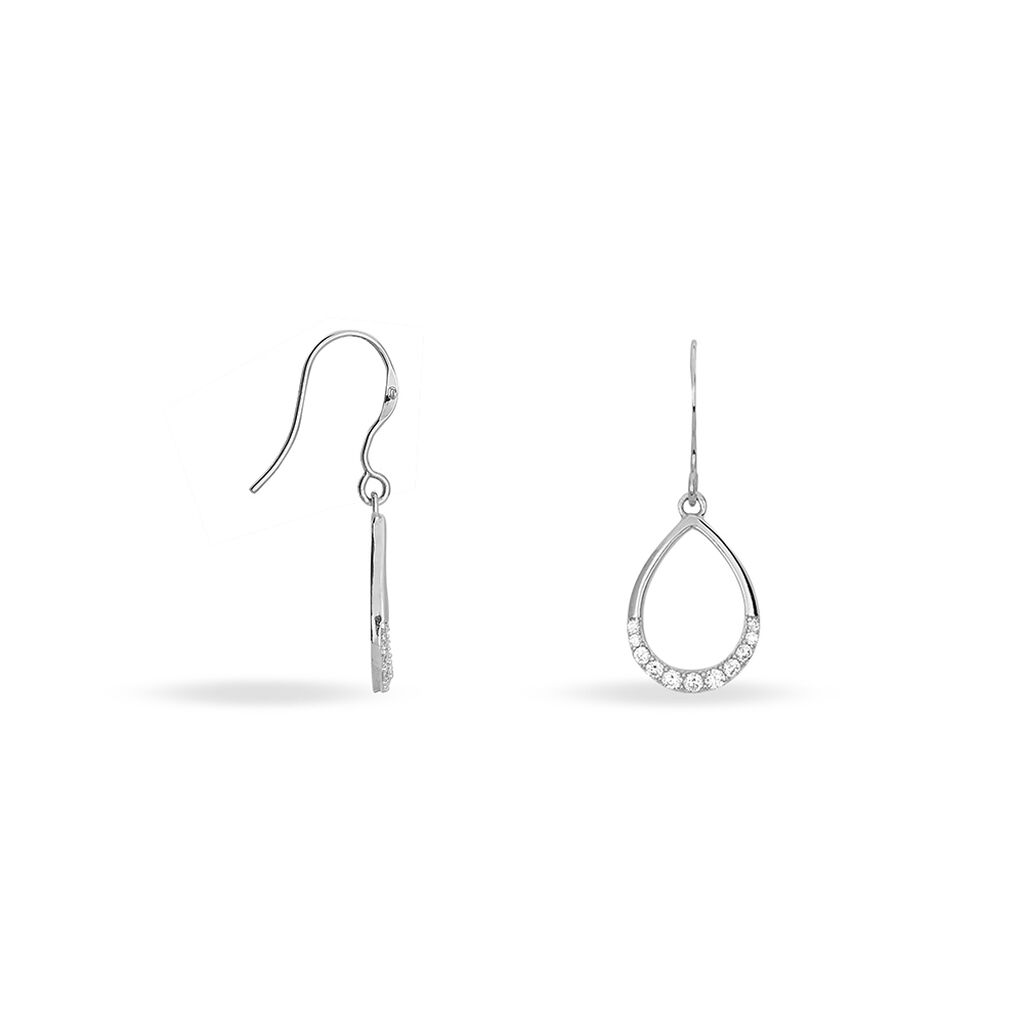 Boucles D'oreilles Pendantes Nicole Argent Blanc Oxyde De Zirconium