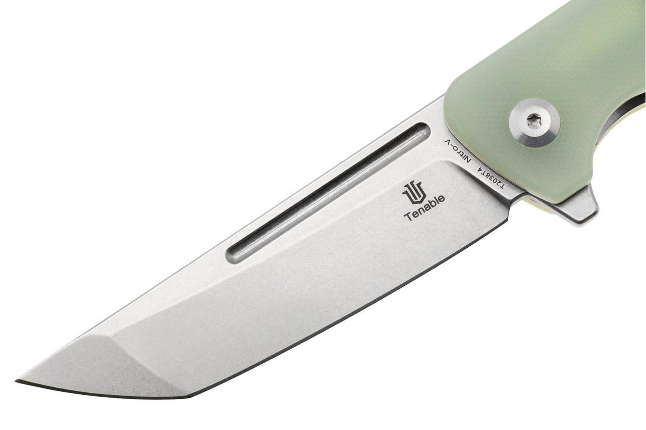 Tenable Knives Anomaly T2038T4 Stonewashed Nitro-V, Jade G10, zakmes, Pinkerton Knives design