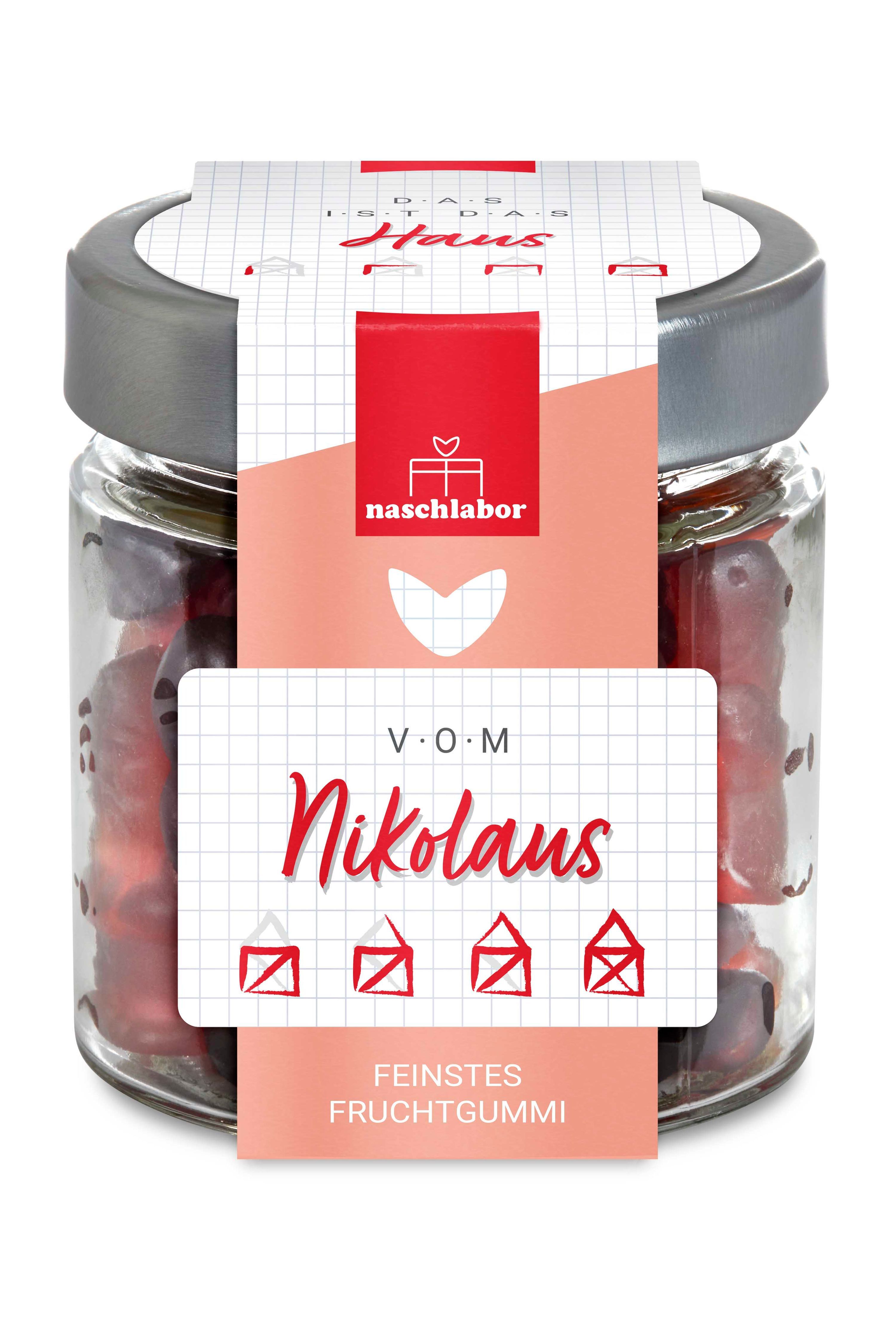 naschlabor Das ist das Haus vom Nikolaus im Geschenkglas