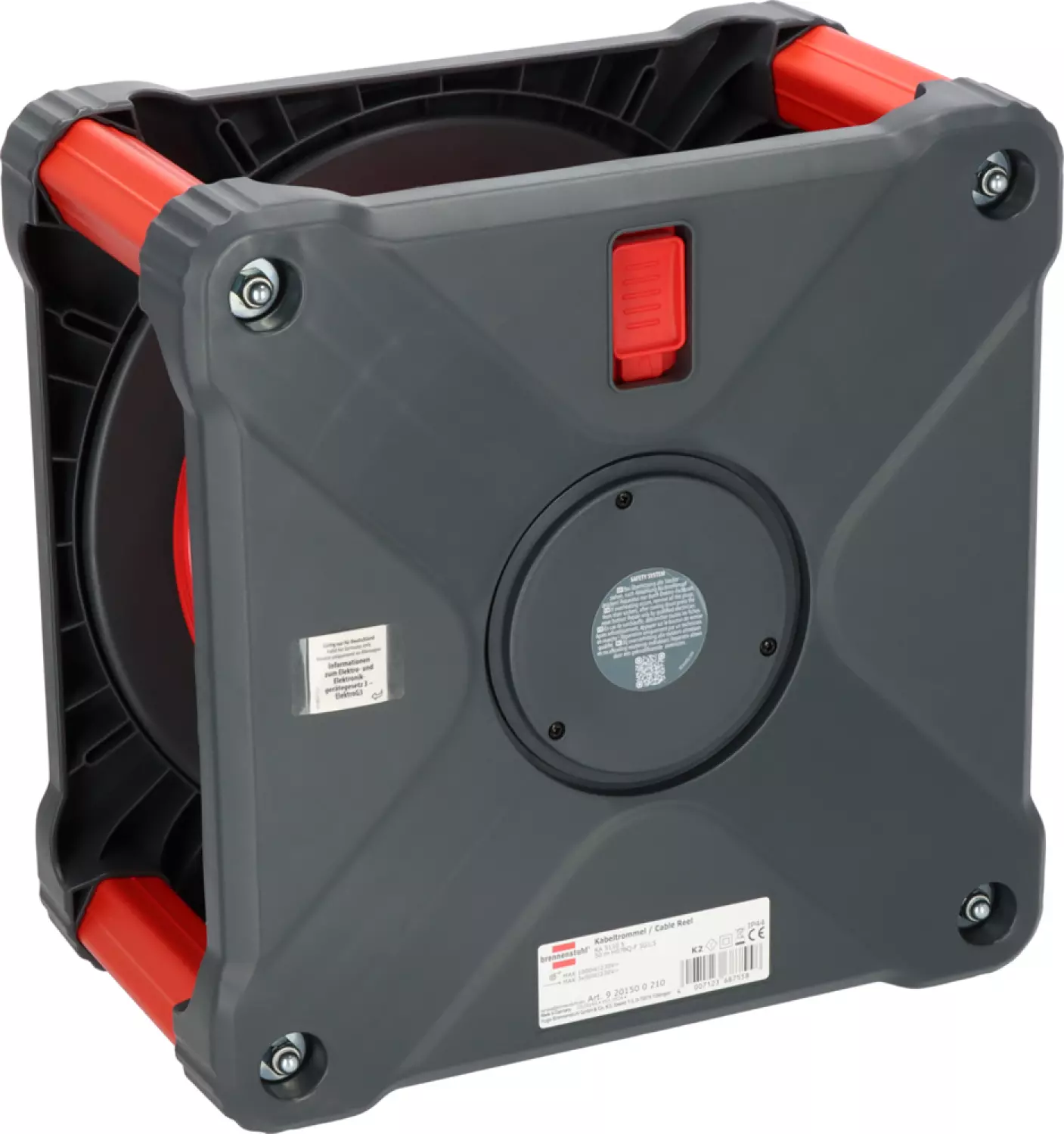 Brennenstuhl Professional KA 5110 Bouwplaats Cube 5-voudig kabelhaspel H07BQ-F 3G1.5 - IP44 - 33m - Rood