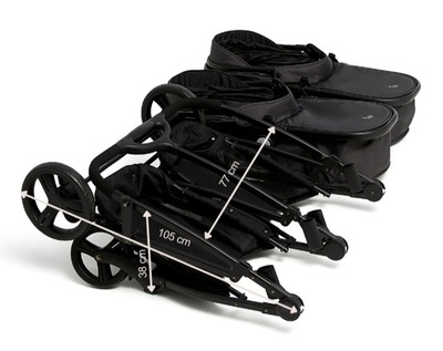 Beemoo Move Twin 2-in-1 Søskenvogn, Asphalt