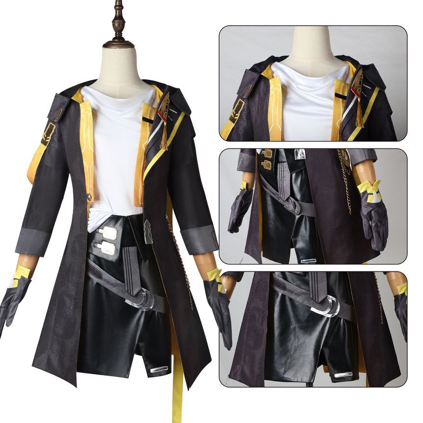 Custaplayu - Matching Honkai Star Rail Trailblazer Cosplaykostuum / Pruik / Applique Platform Chunky Heel Boots / Set