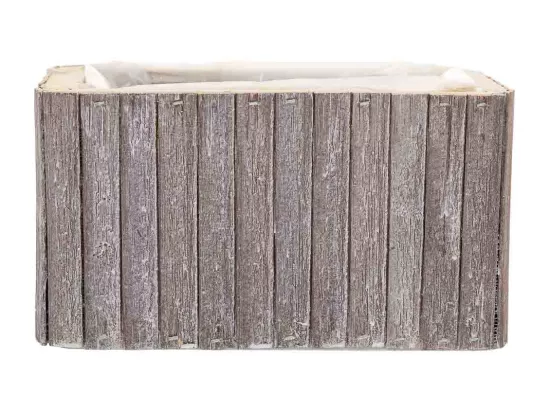 Panier rectangulaire en bois gris 20.5x14.5x11h