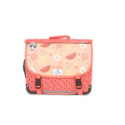 Cartable maternelle réversible Tutti Frutti - 35 cm - 1 compartiment - rouge - Pol Fox
