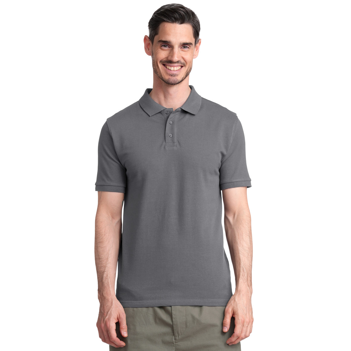 VanVaan Herren Poloshirt in Piqué-Qualität dunkelgrau