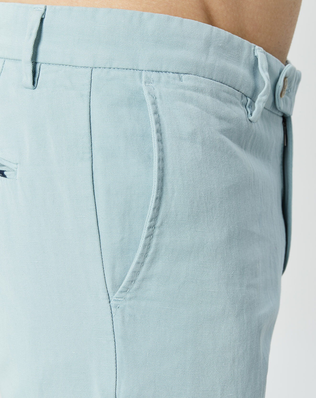 Hackett London Pantalon en Lin mélangé Chino Slim Fit céladon