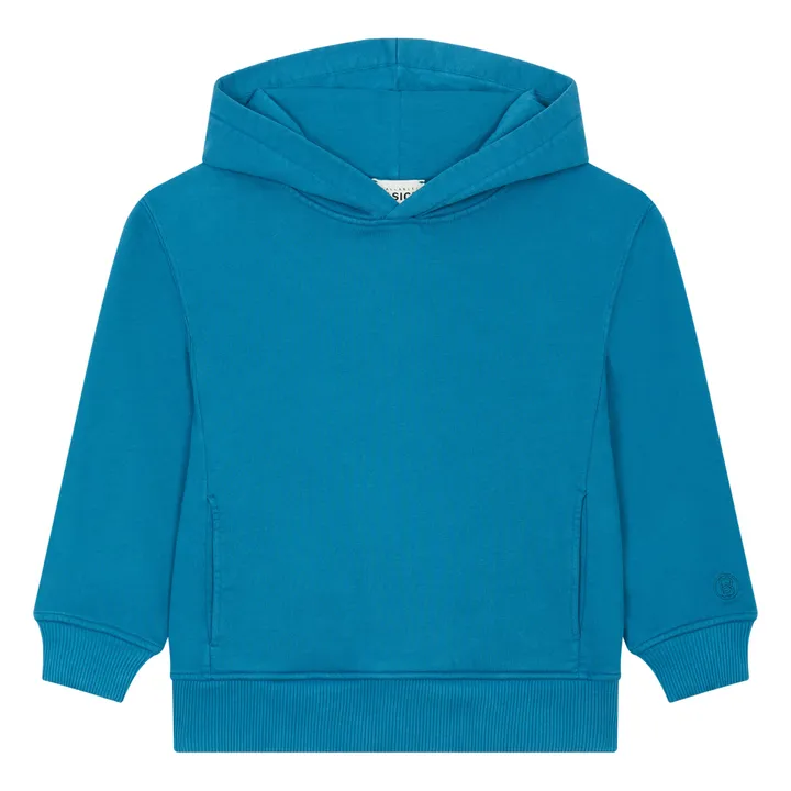 SMALLABLE BASICS Sweat A Capuche Garçon Coton Bio | Bleu azur