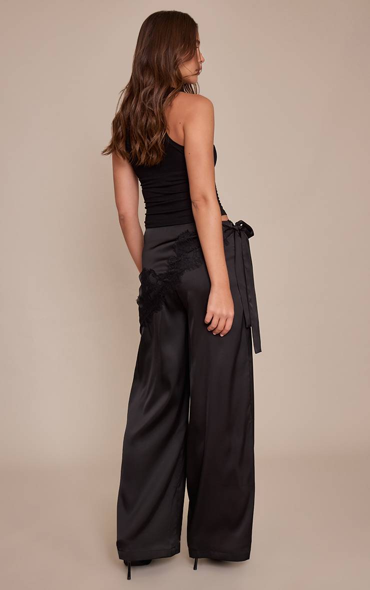 Pantalon Large À Foulard En Satin