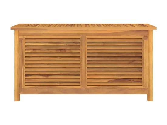Boîte de rangement jardin et sac 114x50x58 cm bois massif teck